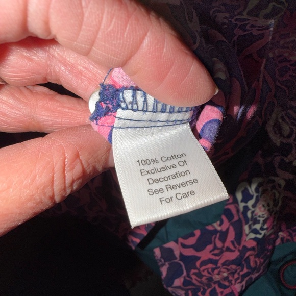 Vera Bradley Vibrant Pink and Purple Button Down Shirt - Picture 8 of 9